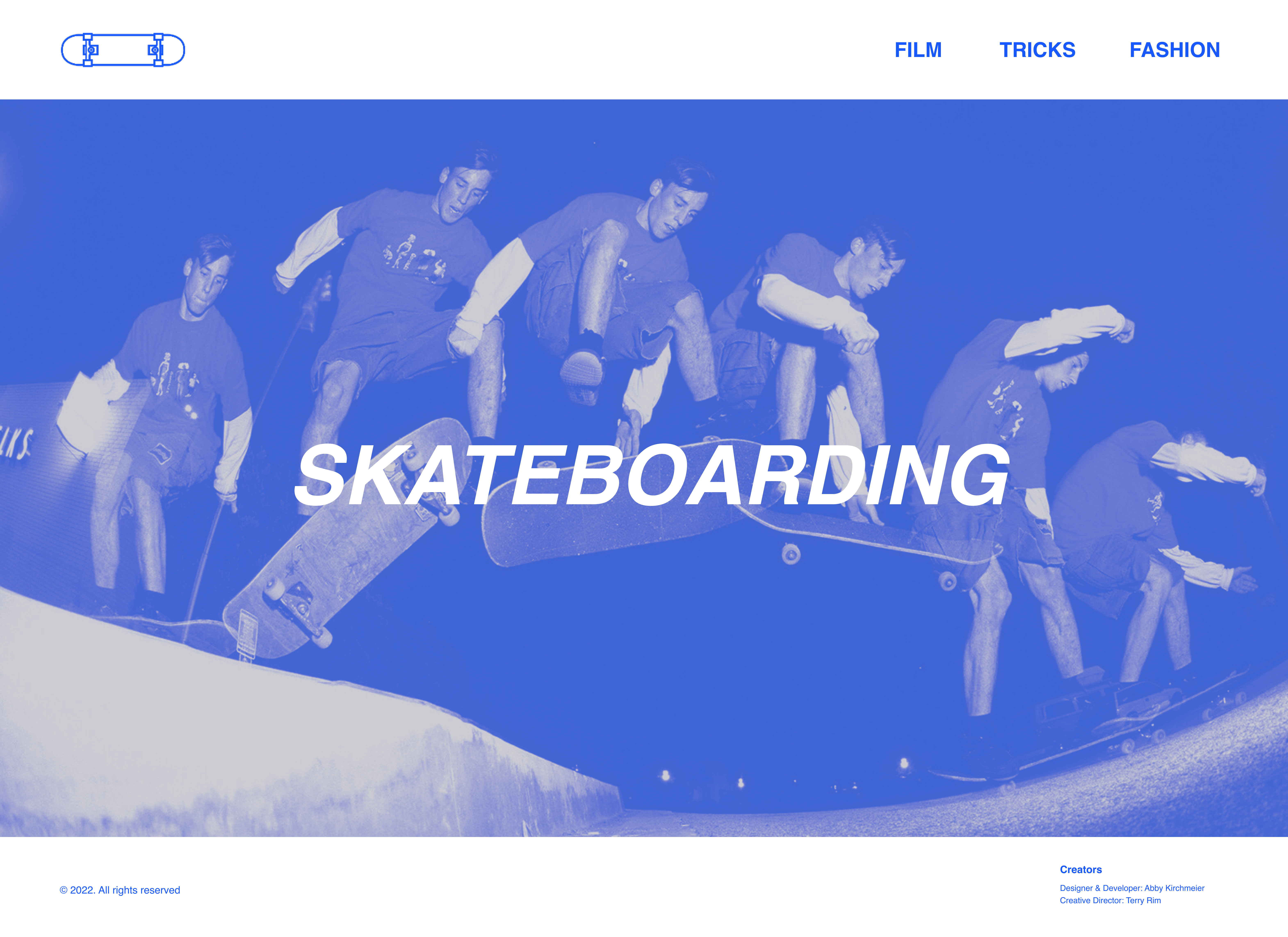 mock up of the home page (desktop size)