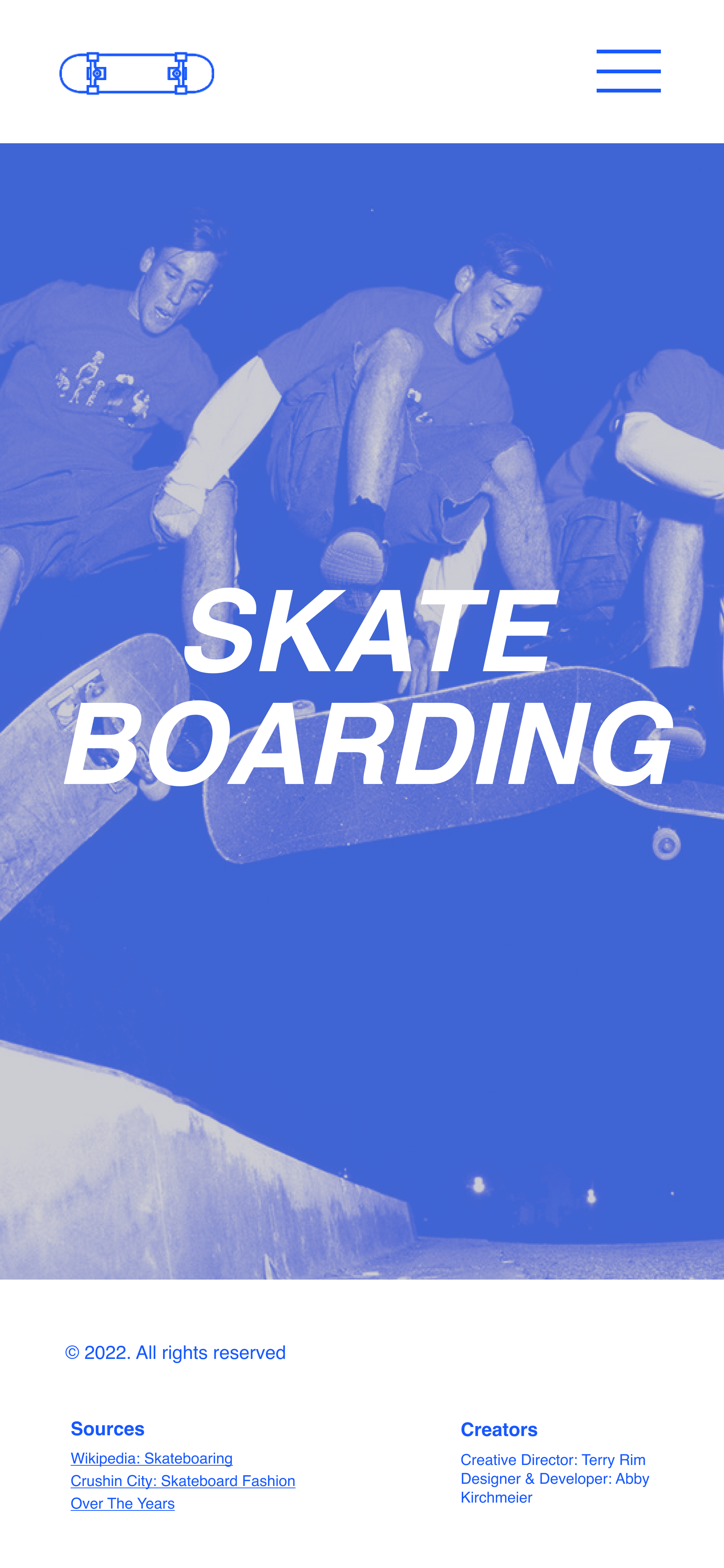 mock up of the home page (mobile size)